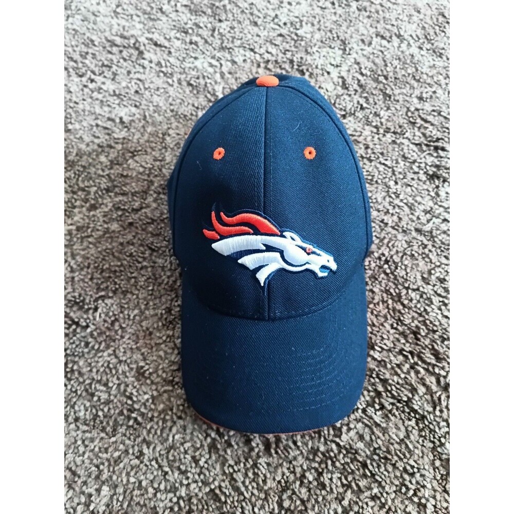 Denver Broncos Fan Favorite NFL Team Apparel Adjustable Hat Navy Blue Orange
